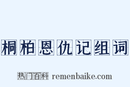 桐柏恩仇记组词是什么意思的图片
